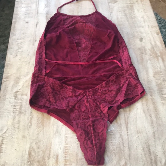 Free People Dance Around Lace Bodysuit {Burg} M - Picture 6 of 7